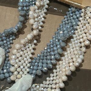 2 Elegant Beaded Necklace Crystal